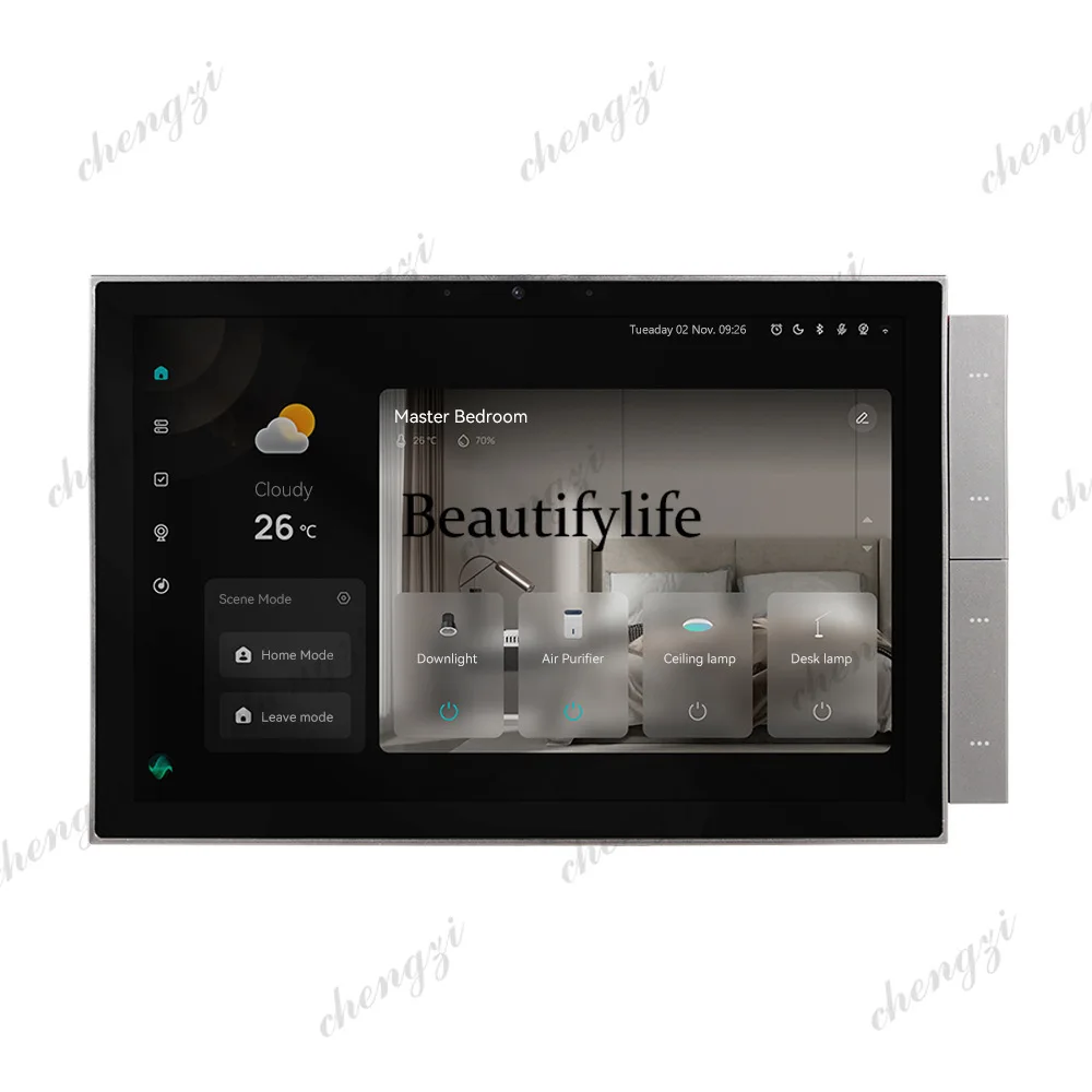 Smart 10-inch central control screen voice control with background music built-in ZigBee/wifi/bluetooth gateway