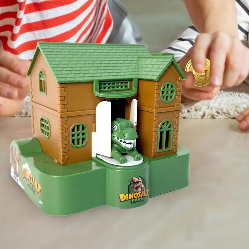 Funny Coin Bank Puppy House Savings Bank Fun Dinosaur House Money Box Automatically Swallow With Light And Music Effect