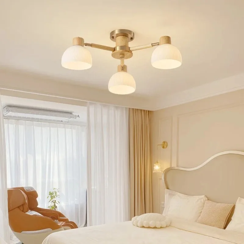 

Log wind living room light modern minimalist atmosphere dining room light ins bedroom light creative Japanese room lighting