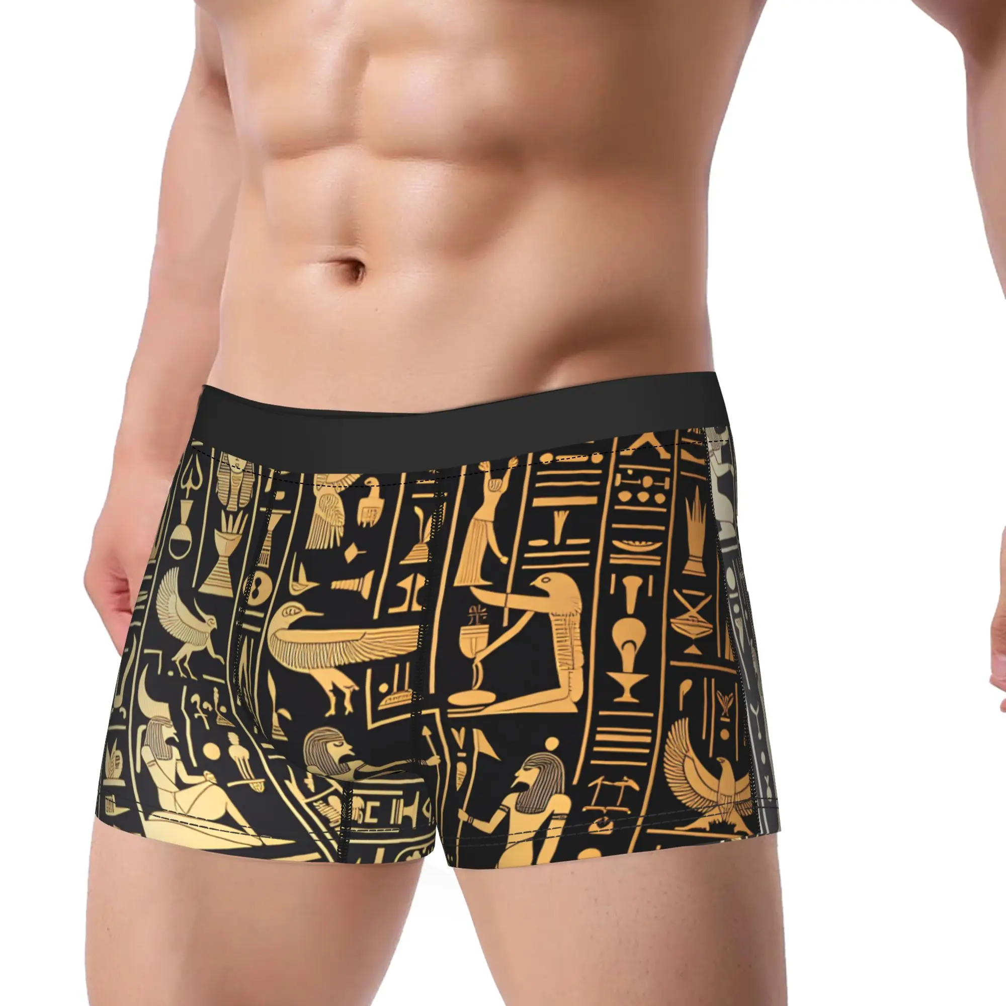 Ancient Egyptian Patterns Underwear  Print Boxer Shorts Quality Men Underpants Novelty Shorts Briefs Birthday Present