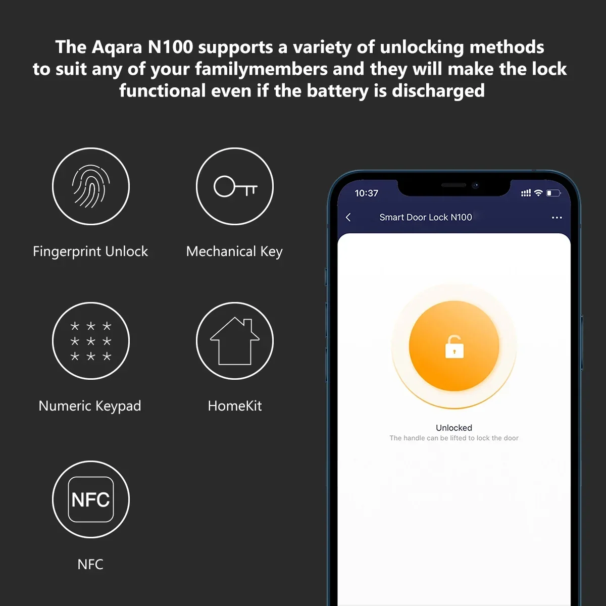 Aqara Smart Lock N100 Kunci Pintu Sidik Jari Bluetooth Kata Sandi NFC Buka Kunci dengan Bel Pintu Rumah Pintar untuk Xiaomi Mi Home HomeKit