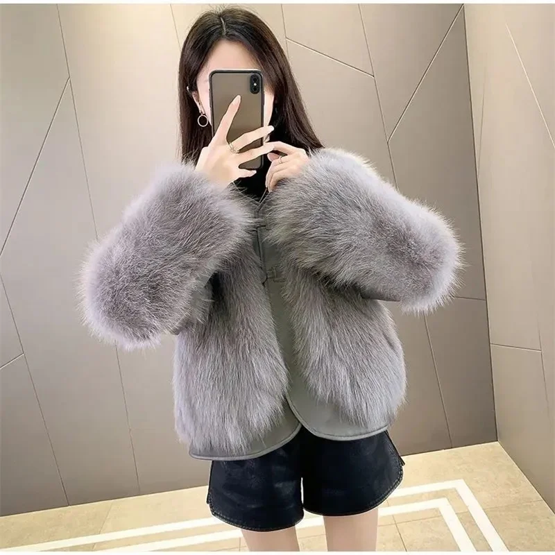 2025秋冬新作 小香風 ショート丈 フェイクファーコート レディース おしゃれ スリム 厚手 フェイクフォックスファーコート