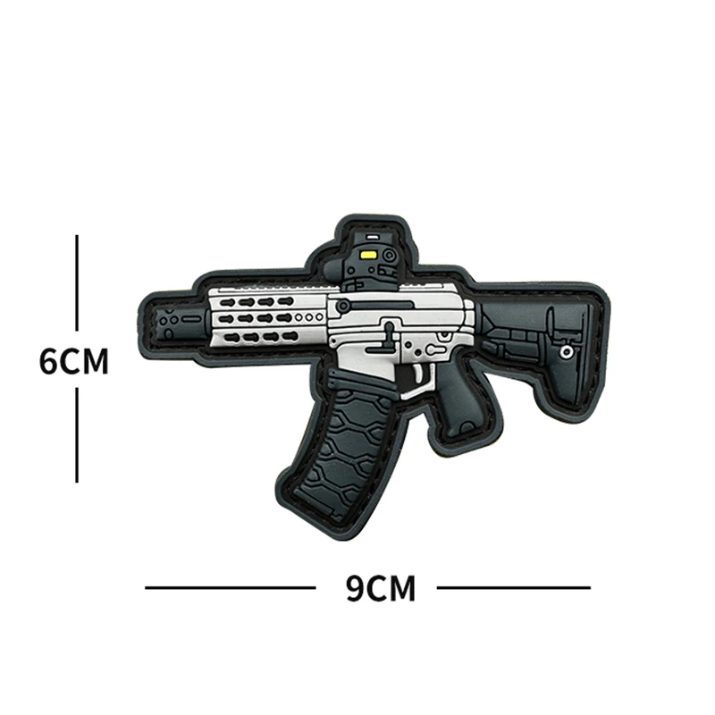 Submachine Q Version gun sniper rifle Patch hook distintivi in PVC Patch tattica in gomma morbida per borsa di abbigliamento accessori fai da te