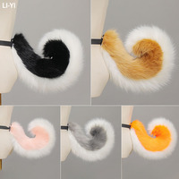 7 Colors Handmade Collie Dog Fold Style Tail Cosplay Costume Accessories Plush German Shepherd Dog Tail COS Props Shiba Inu Tail