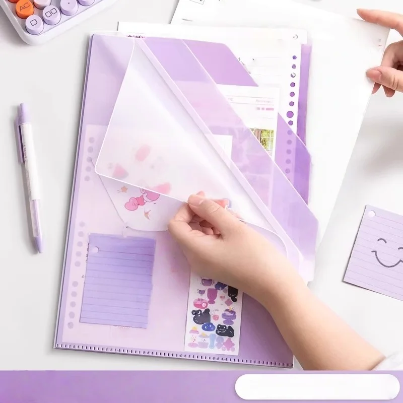 Gradient Multi-Layer Folder A4 Subject Classification Test Paper Folder L-Shaped Folder 6-Layer Classification File Bag Multi-Functional Index Material