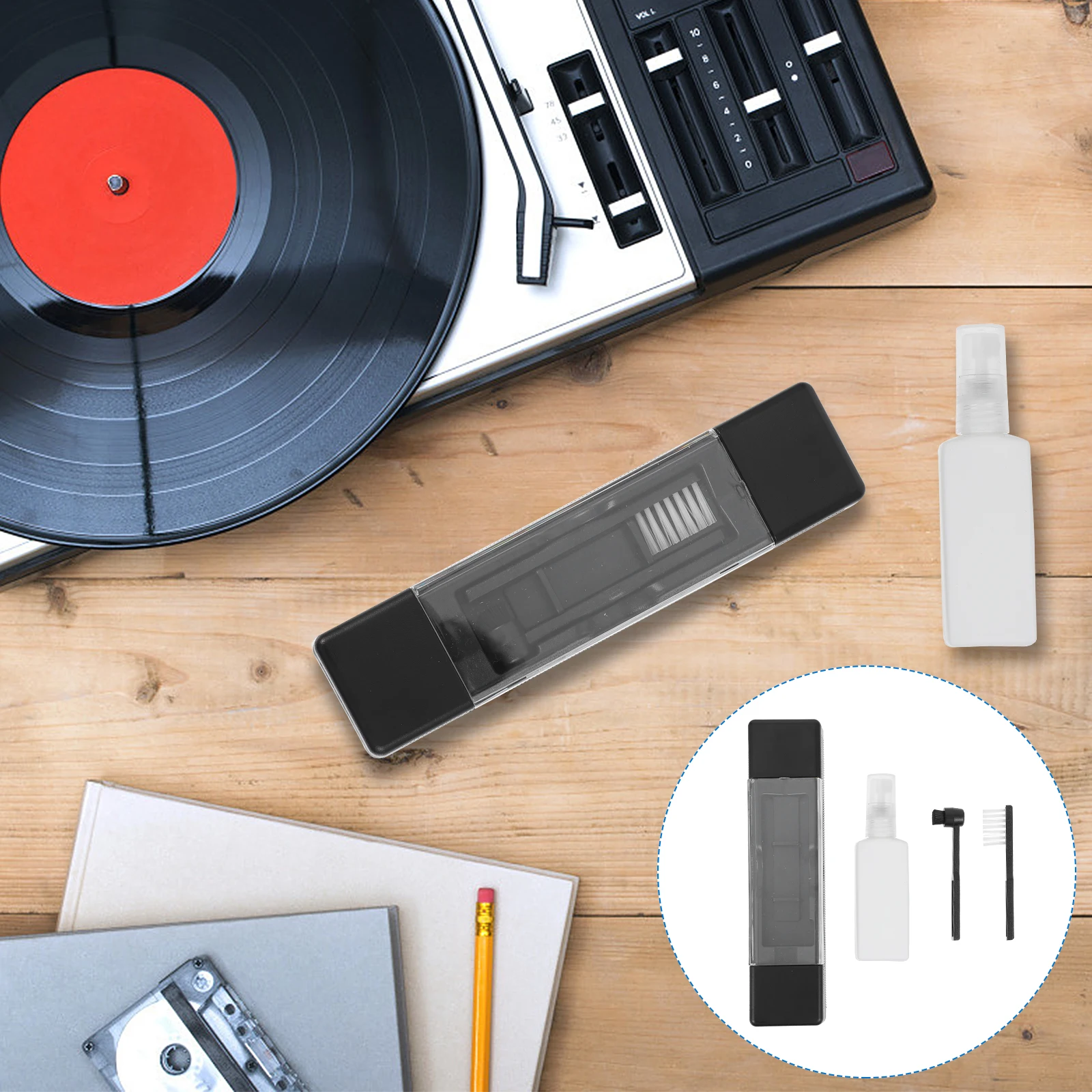 Vinyl Record Brush Set Dust Remover Tool CD Album Cleaner Turntable Cd Cleaning Tool Protective