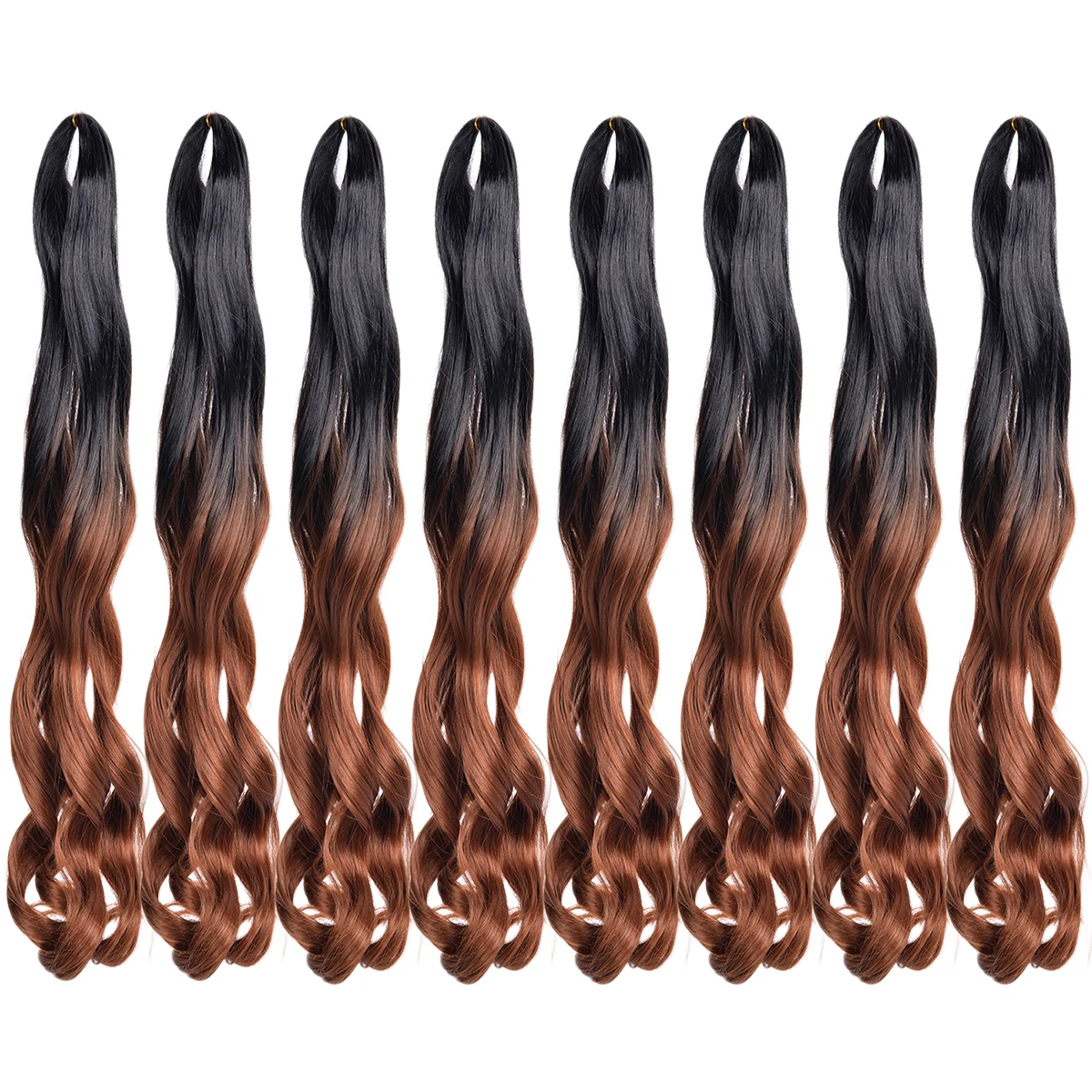 French Curls Crochet Braiding Hair 22Inch Synthetic Loose Wavy Hair Extensions Pre Stretched Bouncy Braids Hair For Black Women