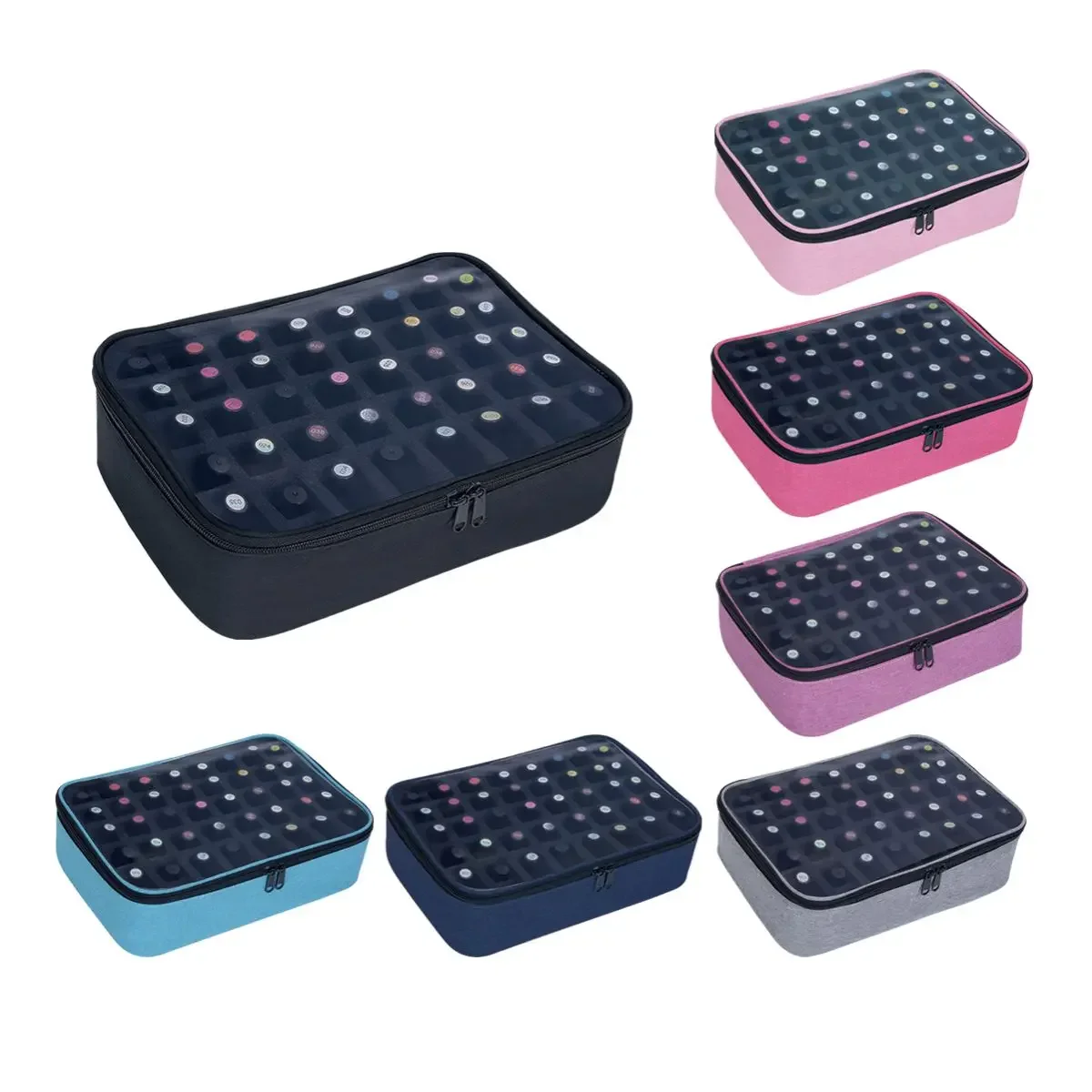 

40 bottles nail polish bag, multi-color portable hand-held large cosmetic bag, holds up to 40 bottles (15 ml), nail dril