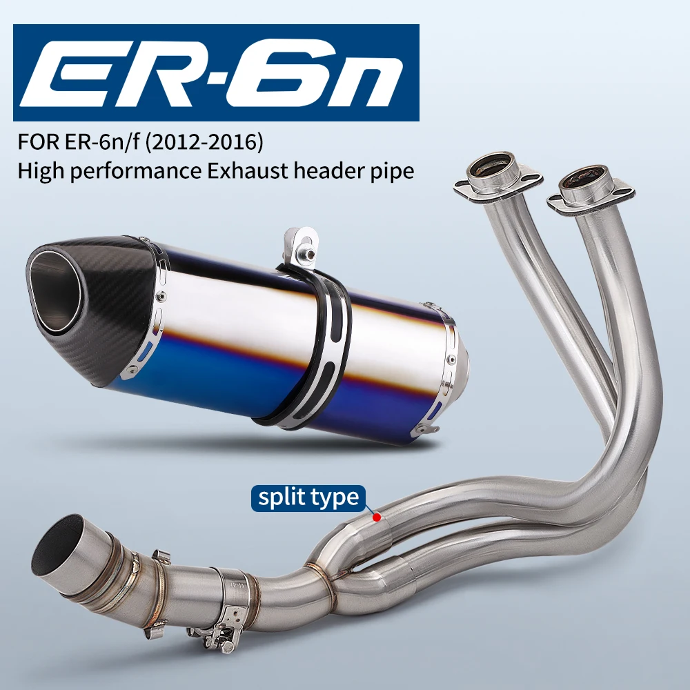

For ER6N ER6F(2012-2016) Versys 650 Z650 Ninja650 Front Mid Link Pipe With DB Killer Modifited 51mm muffler Motorcycle Exhaust