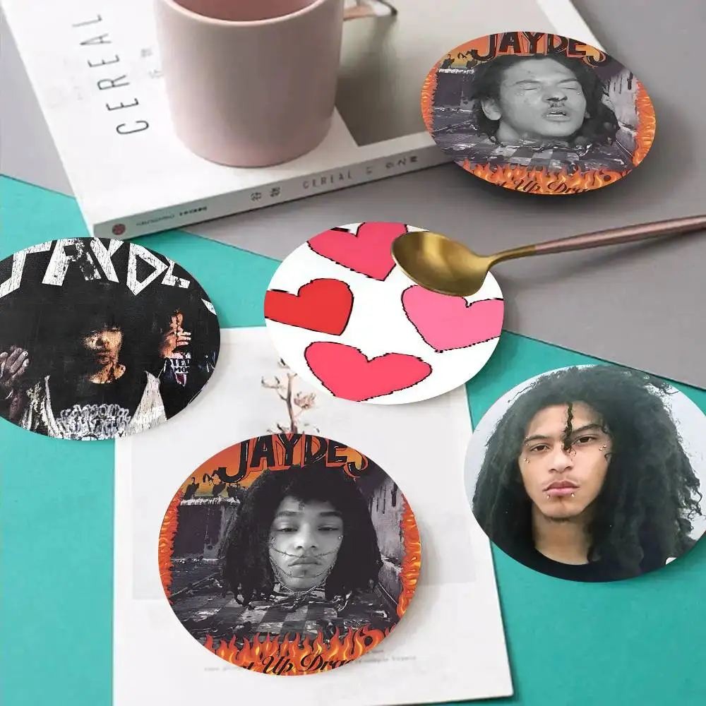1pc Rapper Jaydes Album Wooden Coaster Colour Printing Cup Mat Home Desk Decoration Gifts
