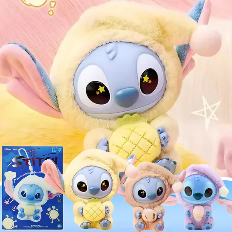 

&$#^ 2025 Nwe Miniso Stitch Eat Some Thing Before Sleep Series Vinyl Blind Box Bag Pendant Cute Doll Mystery Box Toy Adult Gift