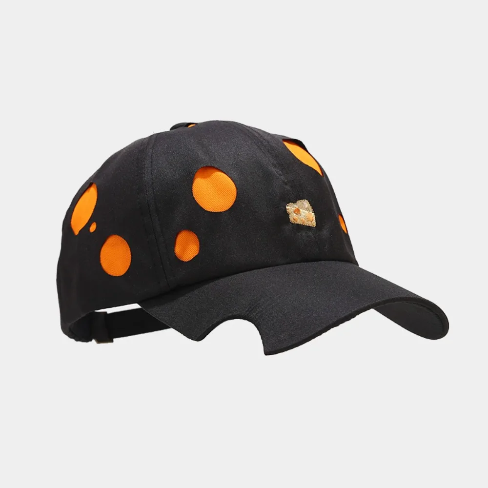 Korean Style Cheese Baseball Cap Solid Color Cartoon Cheese Embroider Sun Hat Sunscreen Cotton