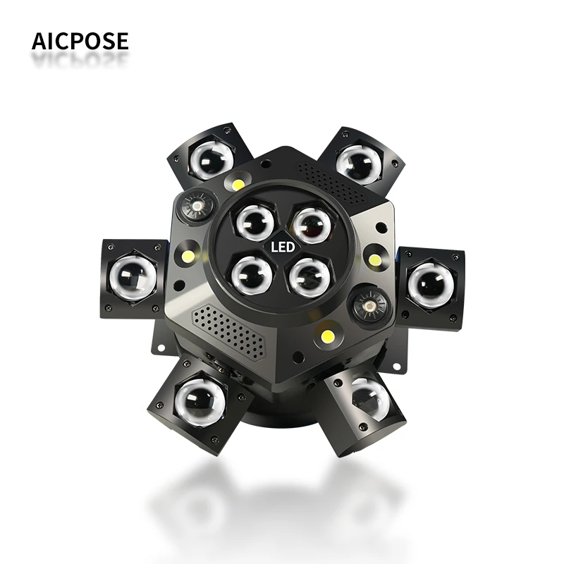 10X10W RGB 6 Kopf Moving Head Strahl Licht RGB Laser Strobe Licht DMX Bühne Licht RGB strahl Licht Rotierenden Disco Party Bar