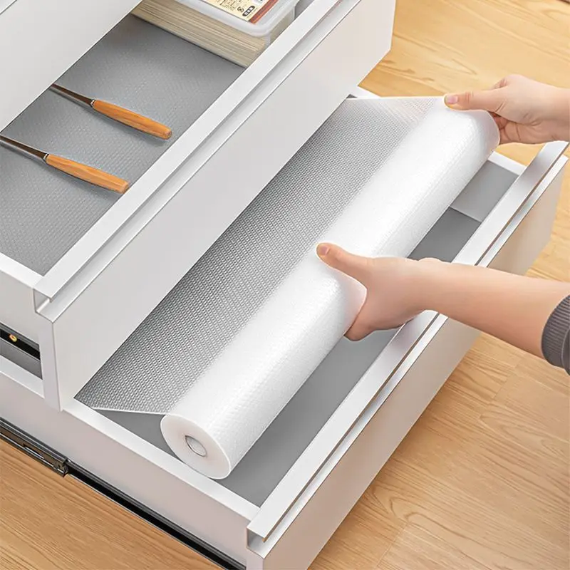 

1 Roll Can Cut Table Mat Drawers Cabinet Shelf Liners Transparent Cupboard Placemat Waterproof Oil Thickened Kitchen Sticker