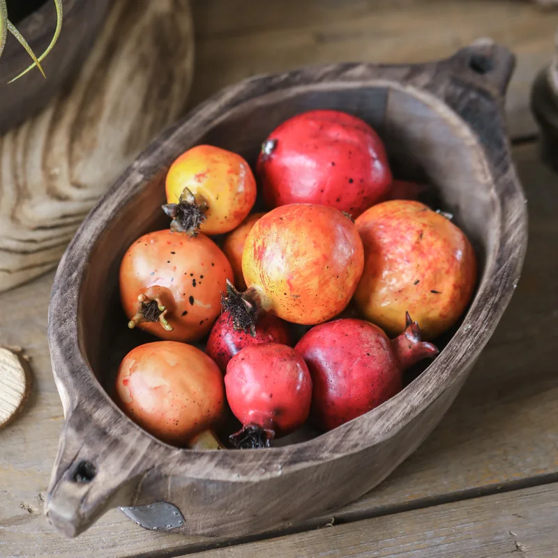 

The beauty of woodware, vintage wooden tray, fruit plate, living room, coffee table, solid wood ornaments, storage tray