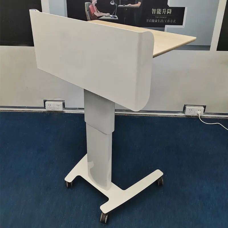 Lifting podium White Event Information Reception Wheeled with drawers Presiding  Lecture  Lecture table