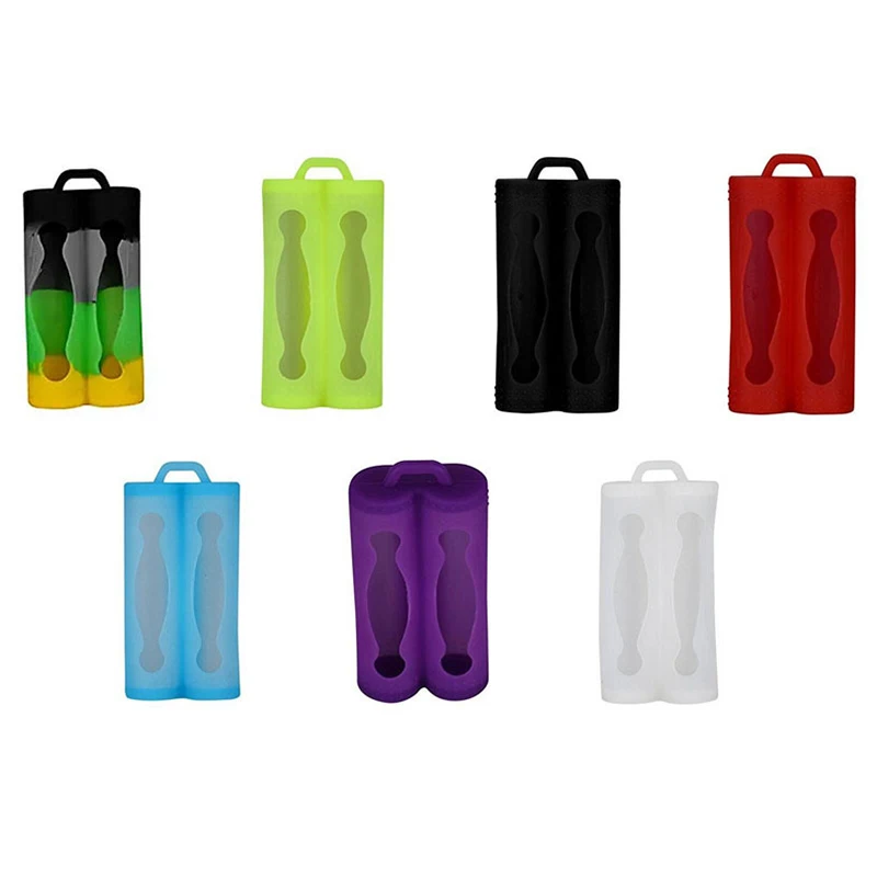 Double Battery Silicone Sleeve Cover Case For 18650 Battery Protective Bag Pouch Battery Storage Box Silicone Shockproof Case