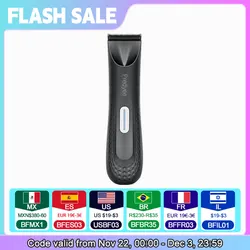 Electric Trimmer for Men's Groin Hair: Versatile Body Groomer and Waterproof Pubic Hair Trimmer with Replaceable Ceramic Blade