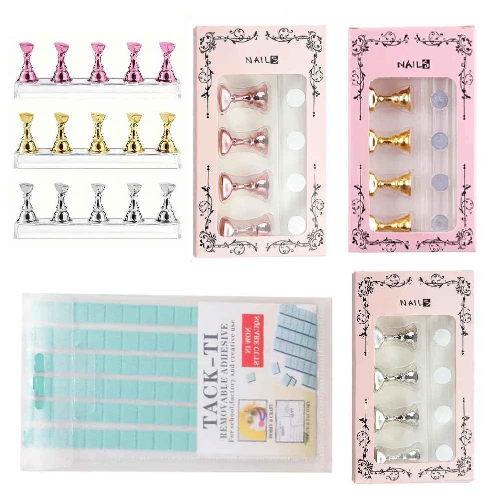 Magnetic Nail Holder Set With Reusable Putty Acrylic Nail Art Display & Practice Stand Ideal For Beginners & Salon Use Durable