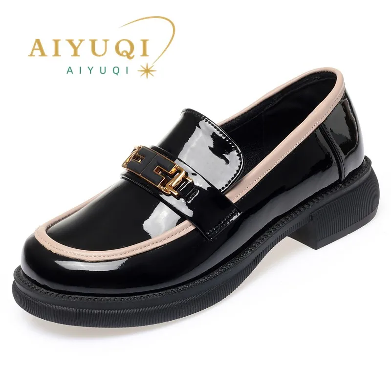 

AIYUQI Loafers Women 2024 New Patent Leather Spring Shoes Ladies British Style Platform Ladies Shoes