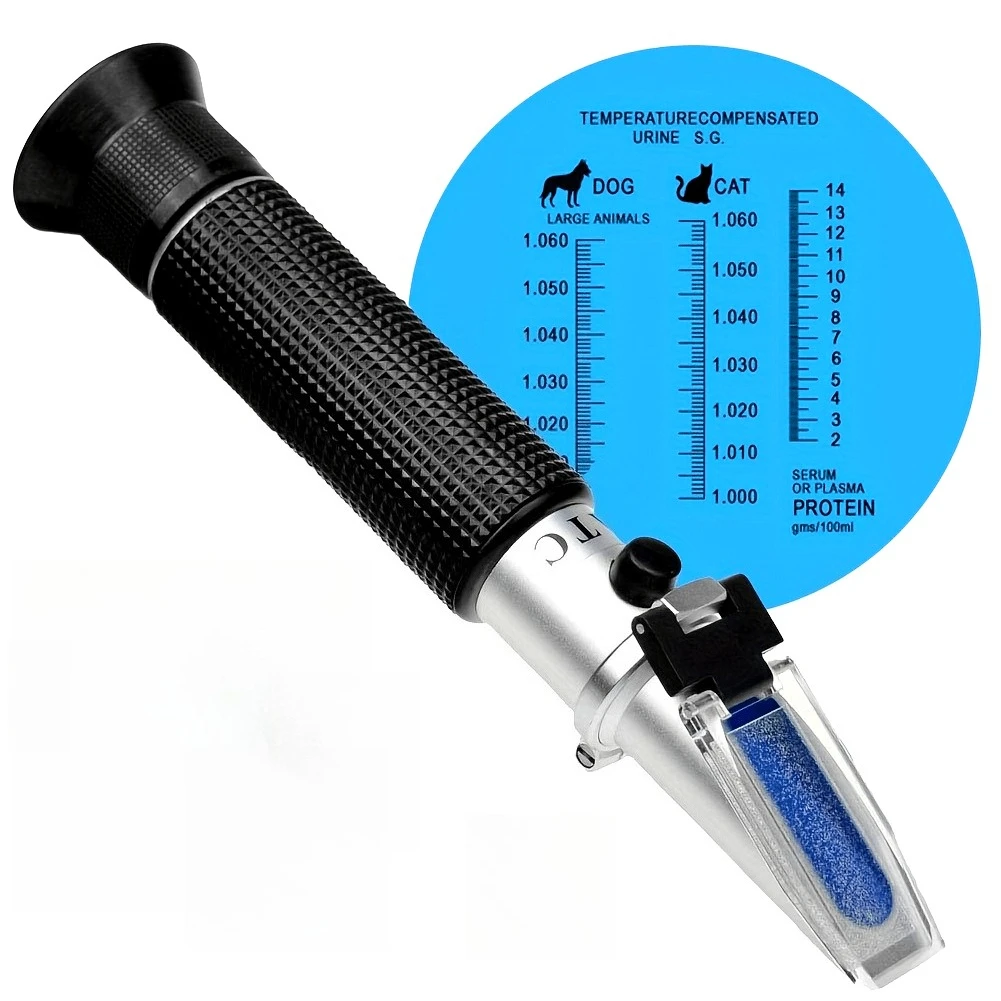 Pet Health Refractometer - Animal Clinical Tool for Urine SG & Serum Protein Levels, Ideal for Dogs, Cats & Large Animals