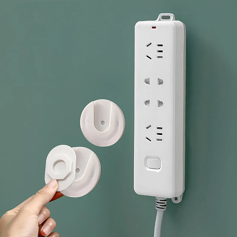 Socket Board Retainer Self-Adhesive Organizer Traceless Wall Hanging Power Strip Fixator Plug-in Removable Wall-Mounted Fixer