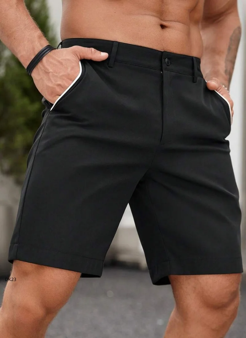 Fotografia 4: Bermudas Masculinas de Verão em Cor Sólida com Cintura Elástica, Confortáveis e de Corte Prático, Novas Chegadas