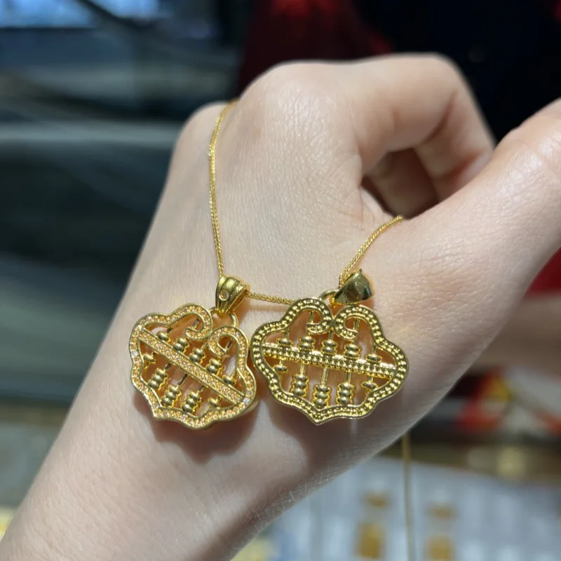 

Real 18K Gold Abacus Pendant for Woman Luxury AU750 Pendant Necklace Fine Jewelry High-quality Banquet Gift