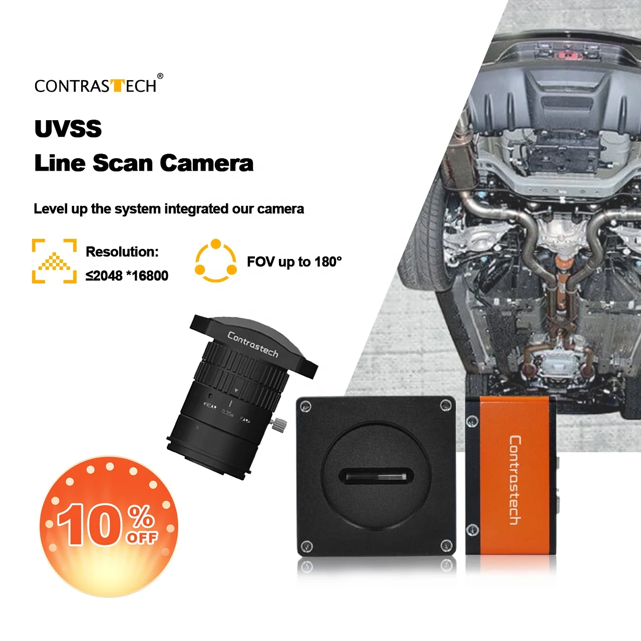 2026Pro_Contrastech GIGE Vision 2K 4K Line Scan Camera UVSS Vehicle Bottom Inspection Scan System for Car Security