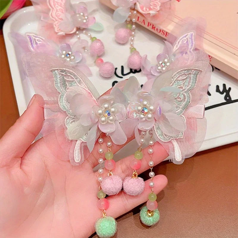 

Kids Accessories Chinese Classical Hairpin – Butterfly & Tassel Clip for Kids Hanfu Hairpin – Chinese Traditional Hair Clip