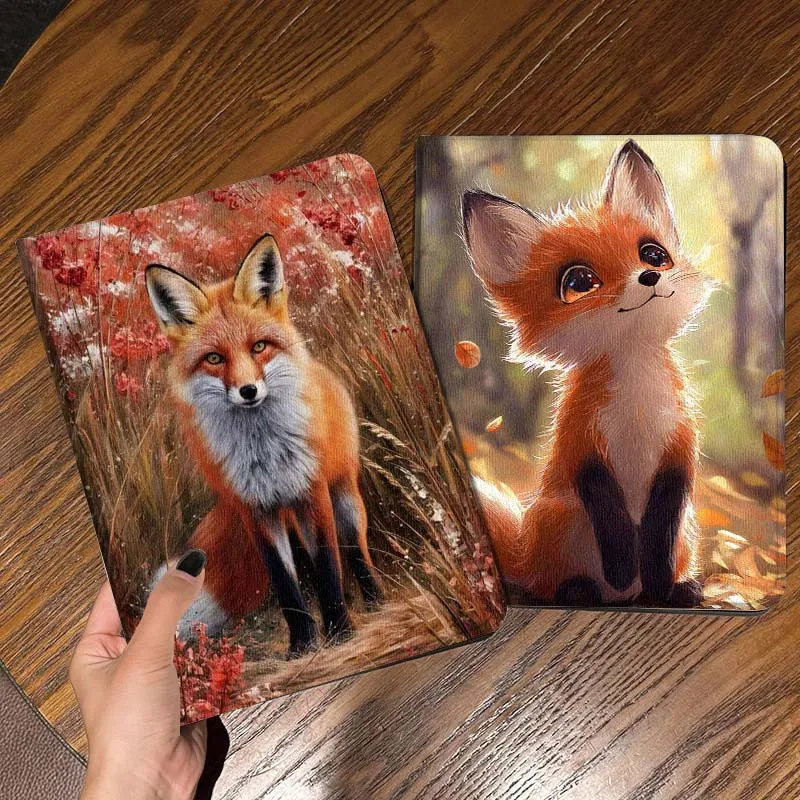 

Милый чехол с изображением лесной лисы для iPad Pro Air Mini 2 3 4 5 6 7 6th 7th 10th 11th 10.2 9.7 10.5 11, складной чехол для планшета