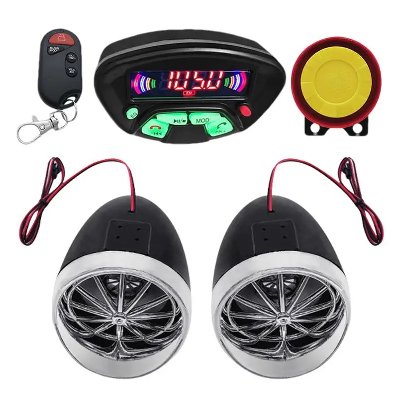 

Motorcycle MP3 Player Waterproof Motorbike Mp3 Player Audio Stereo Speaker System Motorcycle Anti-theft Alarm MP3 Music Player