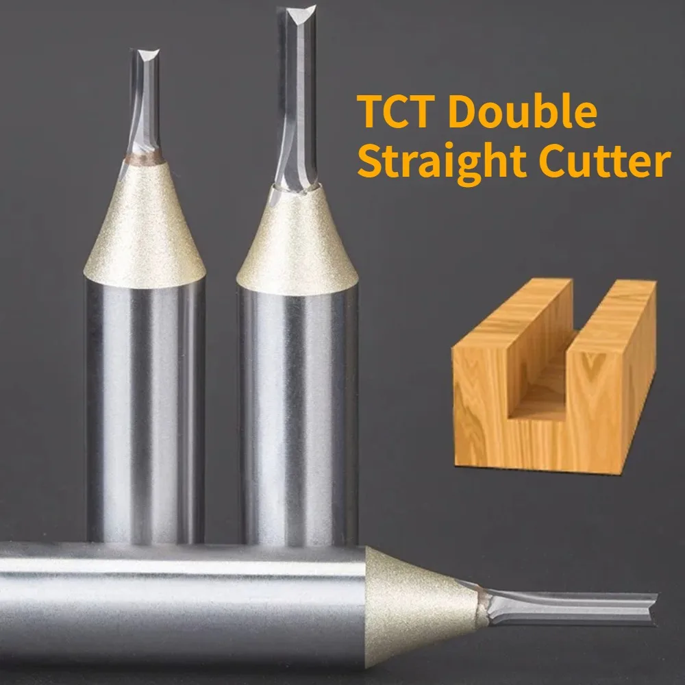 

Metric TCT Double Straight Cutter Wood Milling Bit Slotting Tool Trimming Cutter Engraving Machine Cutting Router Bit 1/4 1/2