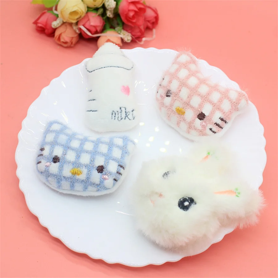 Pinces à cheveux en tissu pour enfants, 5 pièces/lot, chat et lapin en peluche, accessoires, sac, chapeau, broche, chaussettes