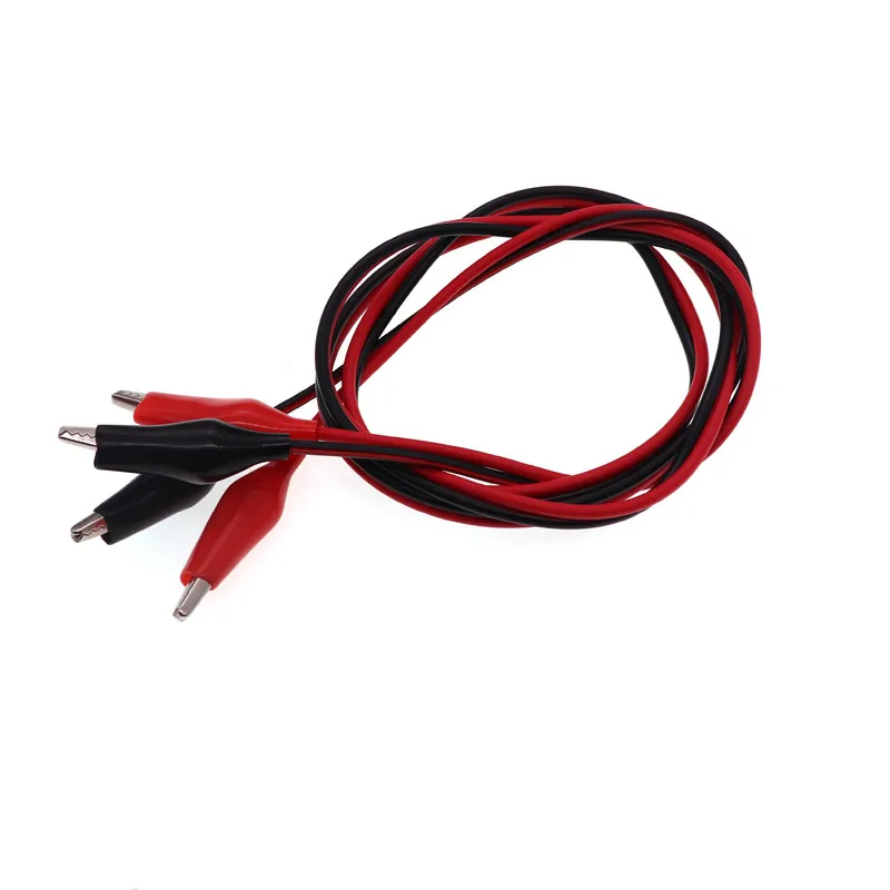 1meter Double Red and Black Clips Crocodile Cable Alligator Jumper Wire Test Leads
