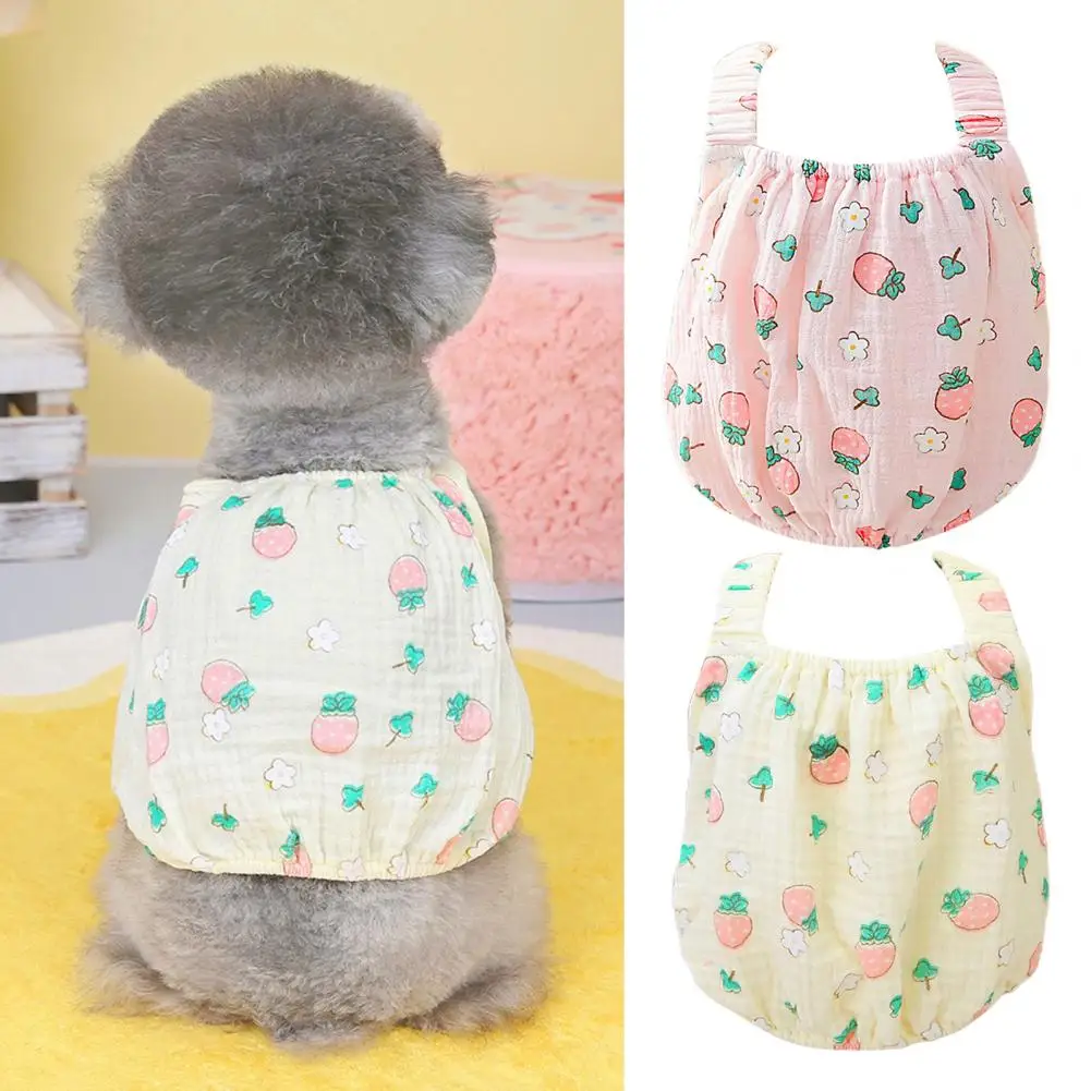 Pet Vest  Soft   Dog Vest Summer Strawberry Pattern Pet Dog T-shirt