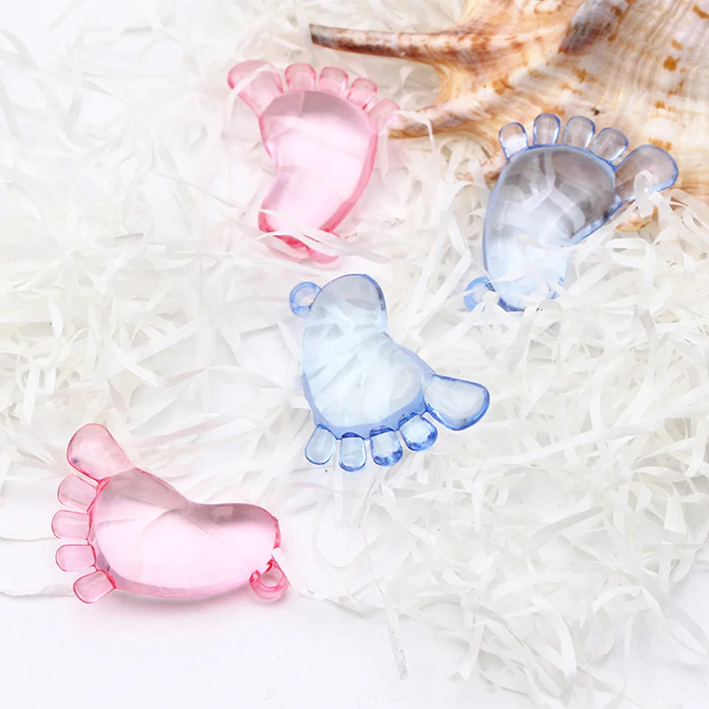

20Pcs DIY Baby Welcome Party Decoration Acrylic Mini Transparent Feet Ornament Baby Photo Props Party Layout Decor