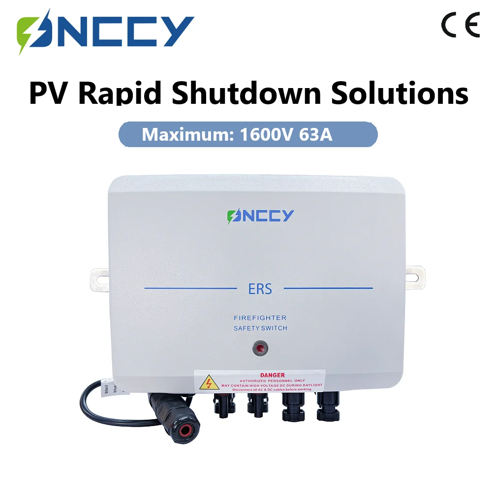 

ONCCY Firefighter Safety Switch, ERS Rapid Shutdown Switch, PV 1600V, MC4 connectors, 1-10 strings, IP66