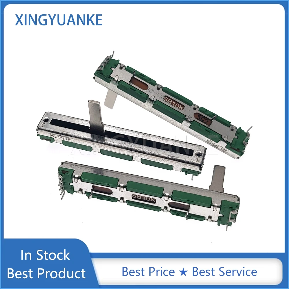 1PCS 6CM Single 6-Pin Mixer Fader B10K 60MM Straight Slide Potentiometer SB10K Handle Length 15MM