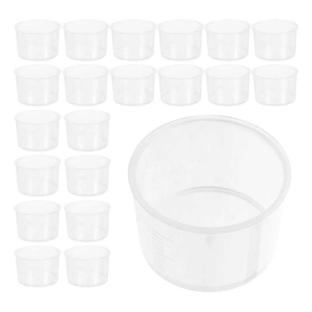 200Pcs Plastic Scale Measuring Cups Transparent Thickened Graduated Cups for Resin Mixing Painting Baking Laboratory