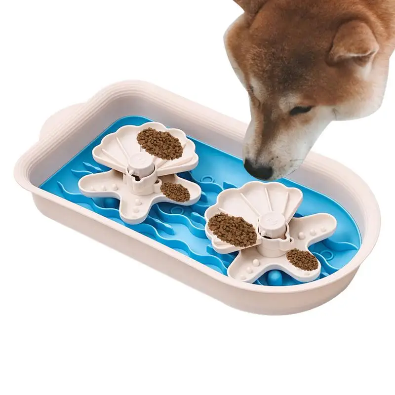 Dog Food Bowls Double Bowl Design Slow Feeder For Pet Anti-Chocking Slow Feeding Maze Dog Food Bowl For Cats Treats Dogs Yogurt