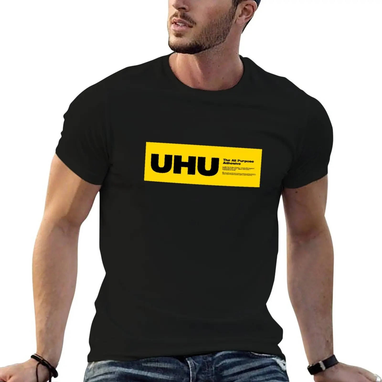 Adhesivo multiusos UHU, el mejor pegamento del mundo, camiseta con gráfico para hombre, camisetas gráficas para hombre, camiseta esencial con gráfico, camiseta