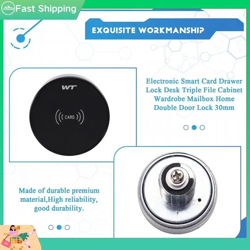 

Office Desk Smart Lock Smart Mini IC Card Induction Lock For File Cabinets, Wardrobes, Mailboxes Home And Office Use-Tvdae