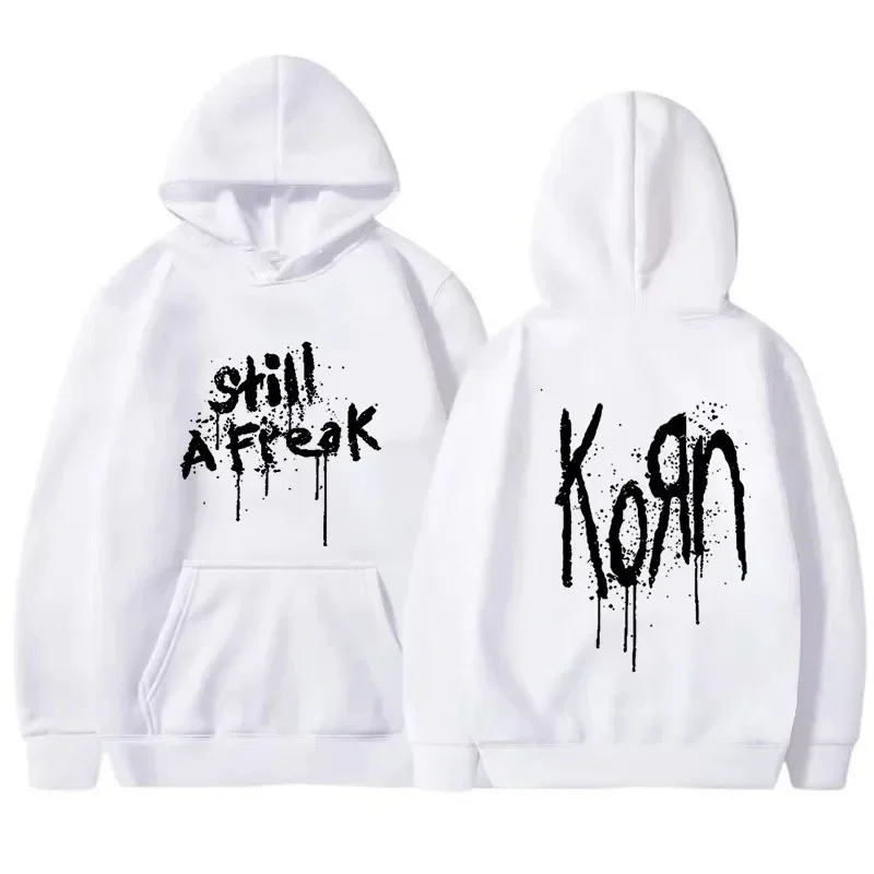 Korn-Hooded Sweater Men and Women Street Wear with Music Concert World Rocktour Band VintageMetalgic Unisex