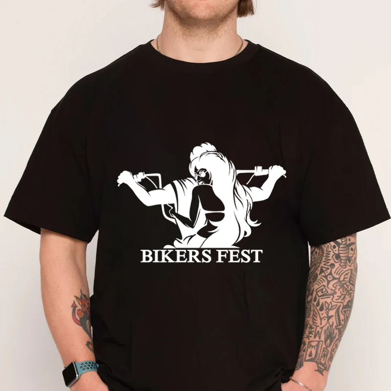 

Фестивальная футболка мотоцикла, футболка из 100% хлопка с круглым вырезом, повседневная мужская футболка с коротким рукавом, футболки