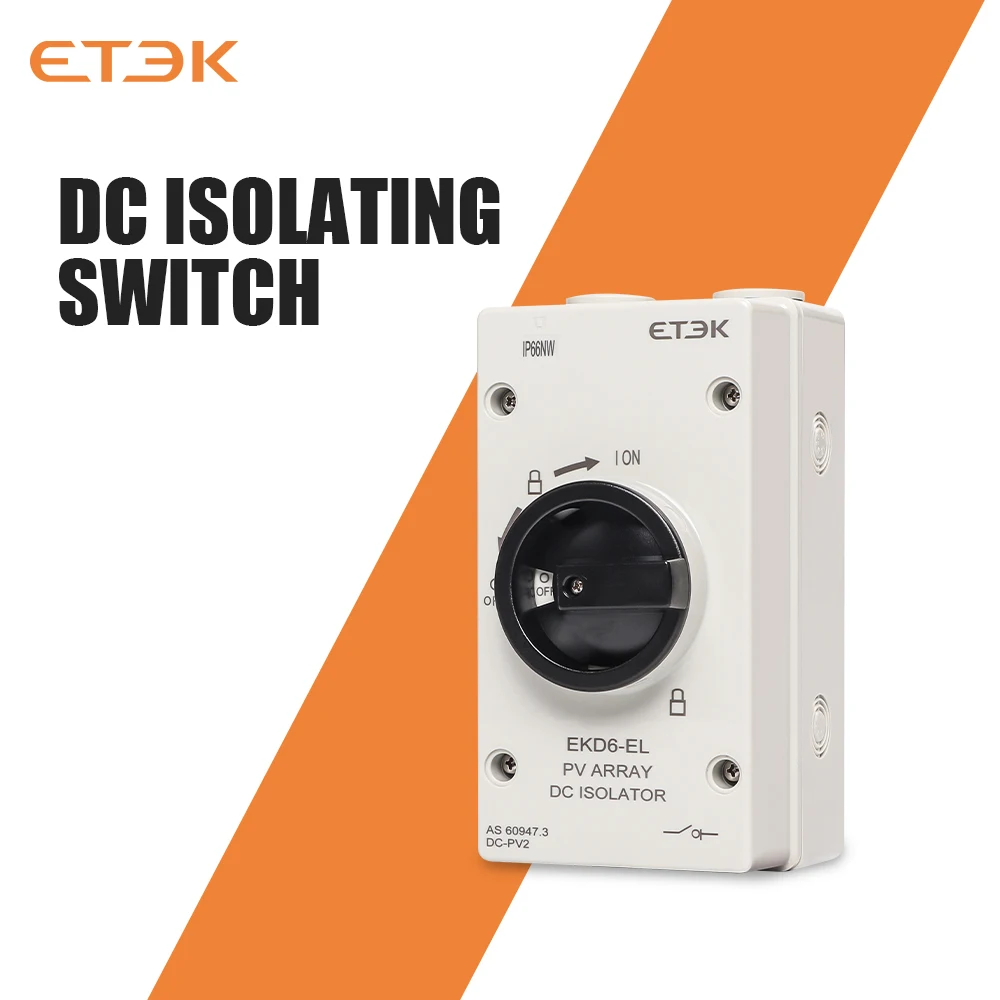 EKEC DC Isolator with IP65 4P 32A 4 series/1(3+1) strings connected from top to bottom EKD6-EL32R-4S.