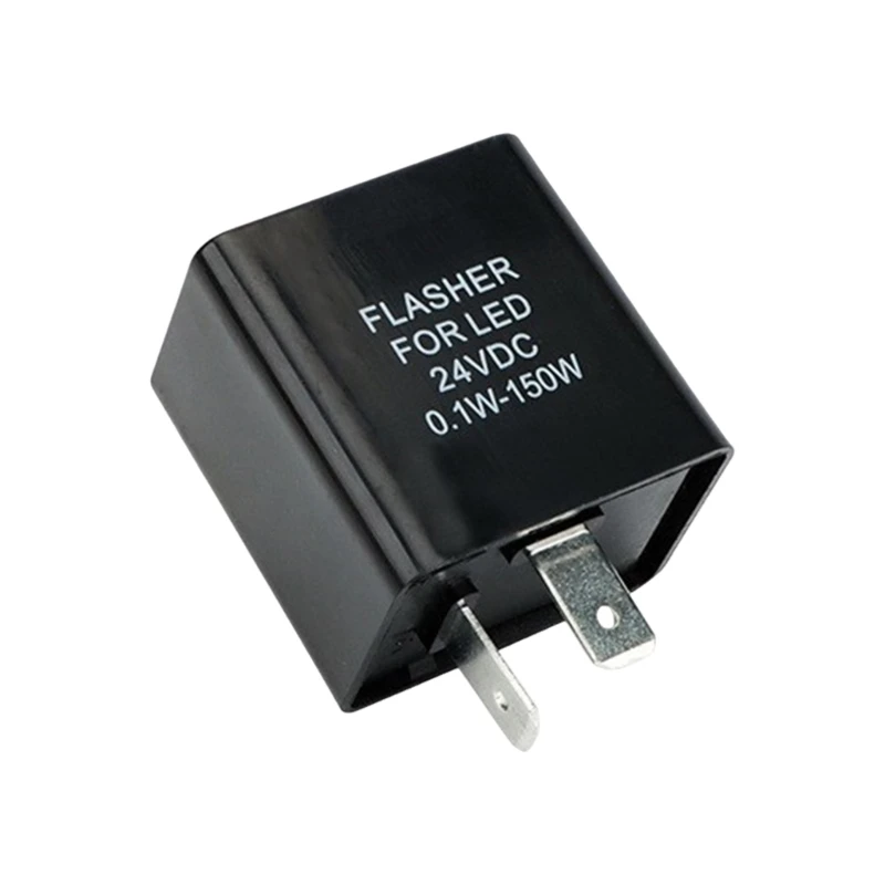 Black Housing 2 Pin LED Flasher 0.1W-150W for Indicator System Service and Turn Replacement in Pack