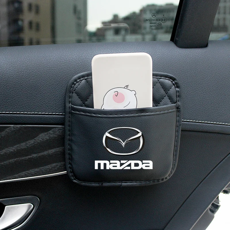

Leather Car Seat Back Storage Box Phone Pocket Bag Sticker For Mazda 3 2 6 Atenza Axela CX3 CX5 MS MP CX30 RX8 Accessories