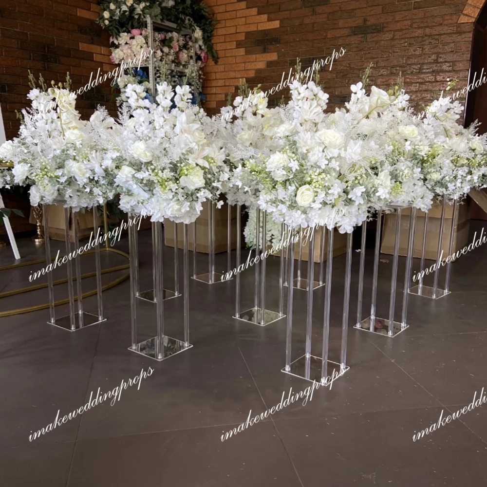 4-10pcs)40-100cm)Square Acrylic Tree Chandelier  Wedding Table Centerpiece Flower Road Leads  Backdrop Stand crystalCenterpiec