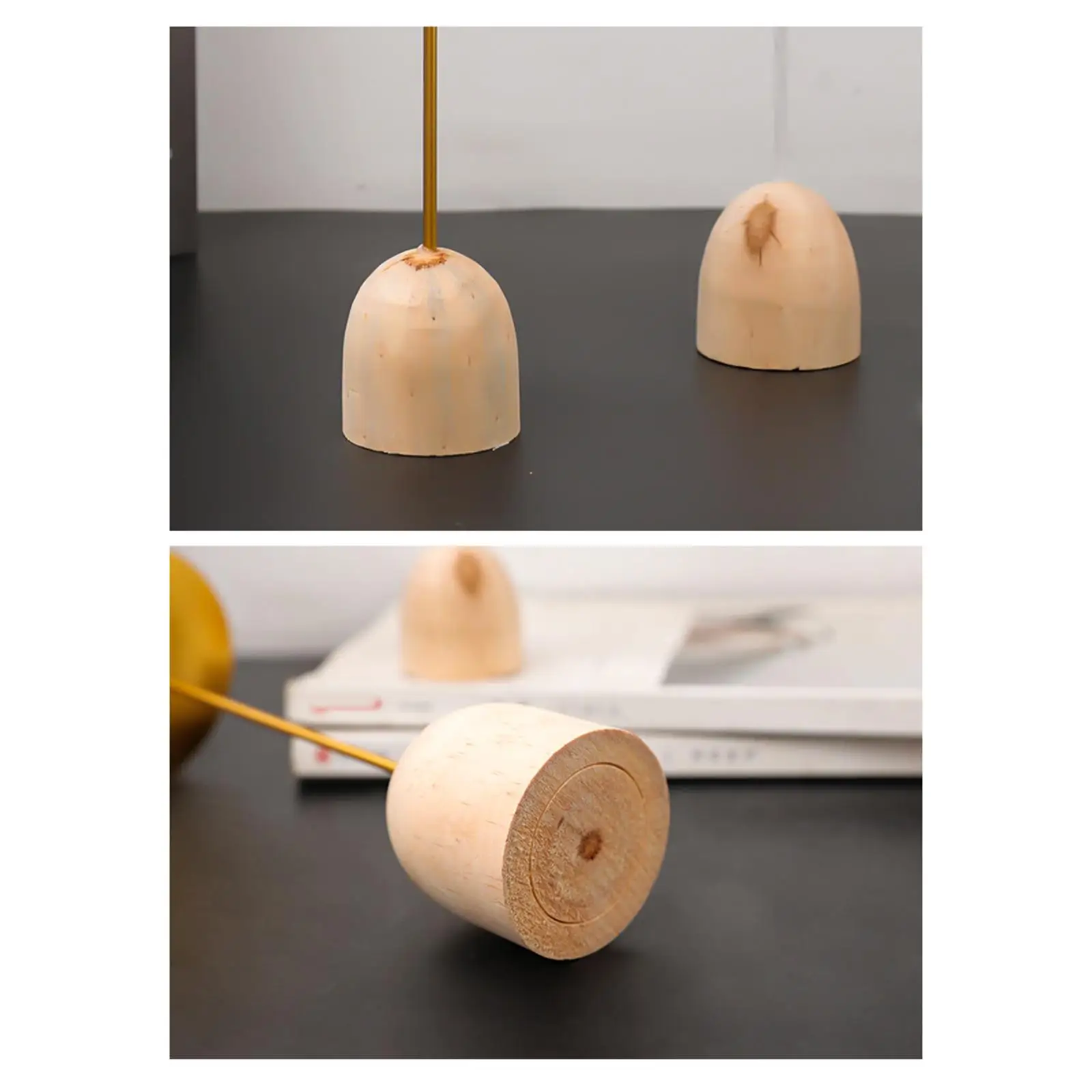Elegant Taper Candle Holder Wood Metal Base for Table Centerpiece Dining Room Living Room Anniversary Wedding Decor